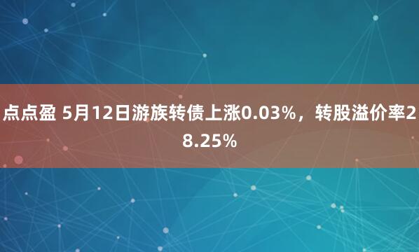 点点盈 5月12日游族转债上涨0.03%，转股溢价率28.25%